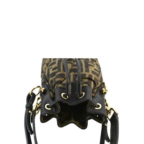 Fendi Mini Mon Tresor Leather Bucket Crossbody Bag Brown - Picture 4 of 13